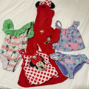 Bundle of three Minnie bathing suits and one coverup